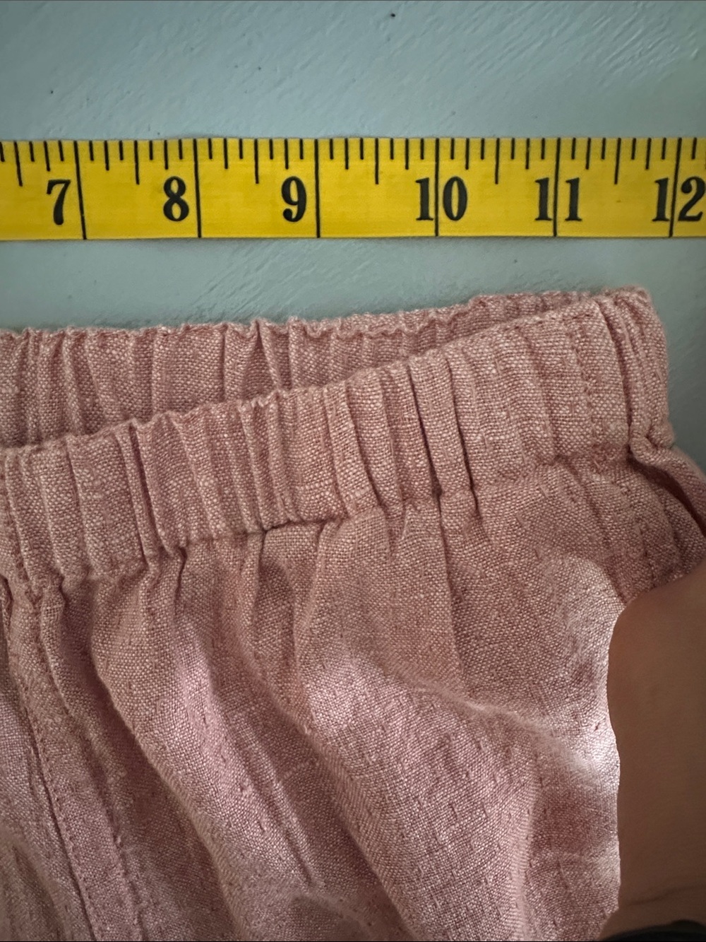 Flax Linen Straight Leg Pants Pink Rose Petite Capsule Minimalist Coastal Boho - Picture 4 of 6